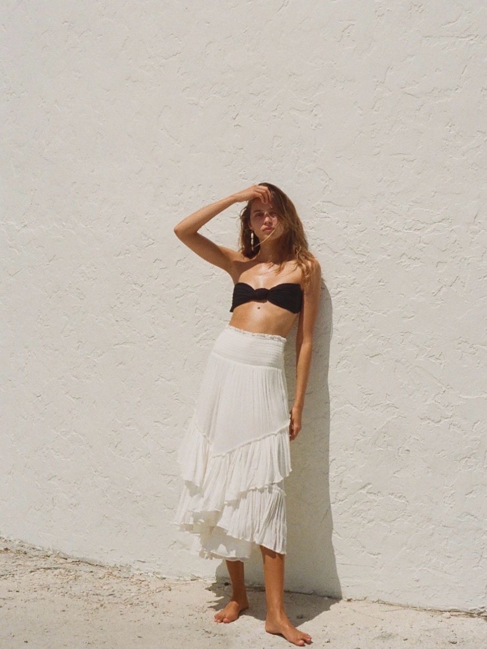 Free People — NWT — White Tiered Skirt - Lightweight Summer Skirt